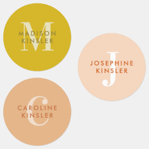 Moderne einfache Anfangskennzeichen Boho wasserdic Etiketten