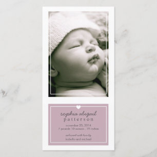 Moderne einfache Baby-Mädchen-Geburts-Mitteilung Ankündigung