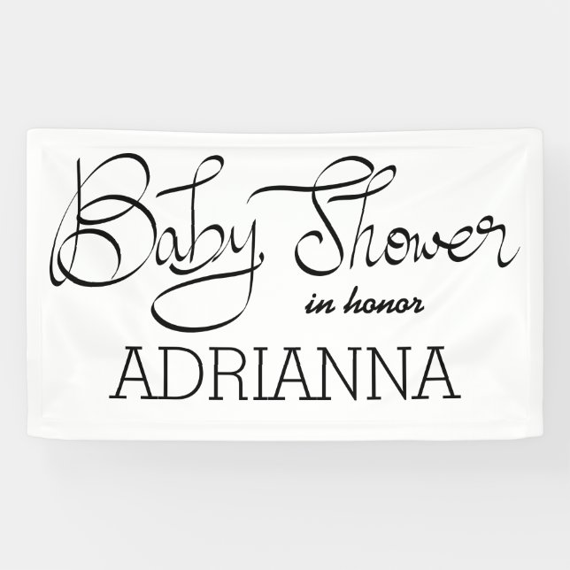 Moderne einfache Babyparty-Typografie Banner (Horizontal)