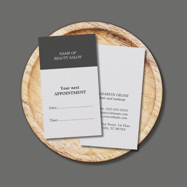 Moderne, einfache Beauty-Salon Terminkarte (Von Creator hochgeladen)