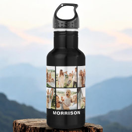 Moderne, einfache, benutzerdefinierte 6-FotoCollag Edelstahlflasche