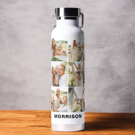 Moderne, einfache, benutzerdefinierte 6-FotoCollag Trinkflasche
