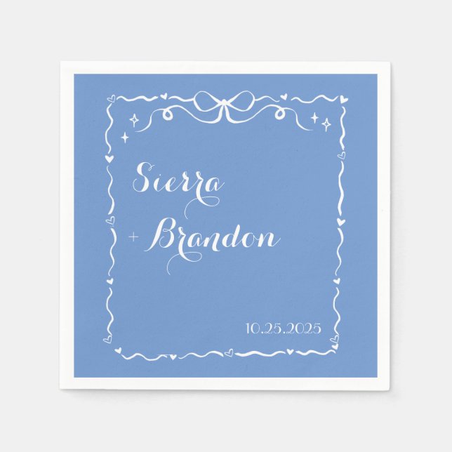 Moderne einfache, benutzerdefinierte Blue Ribbon W Serviette (Vorderseite)