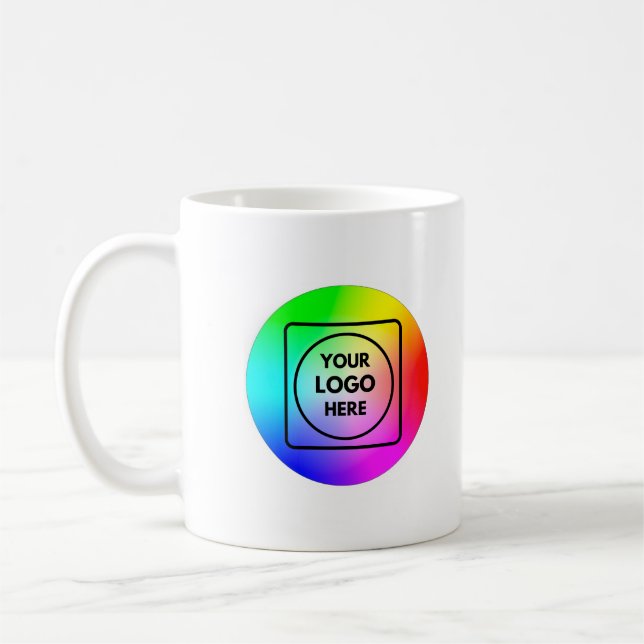 Moderne einfache benutzerdefinierte Geschäftslogo- Kaffeetasse (Links)