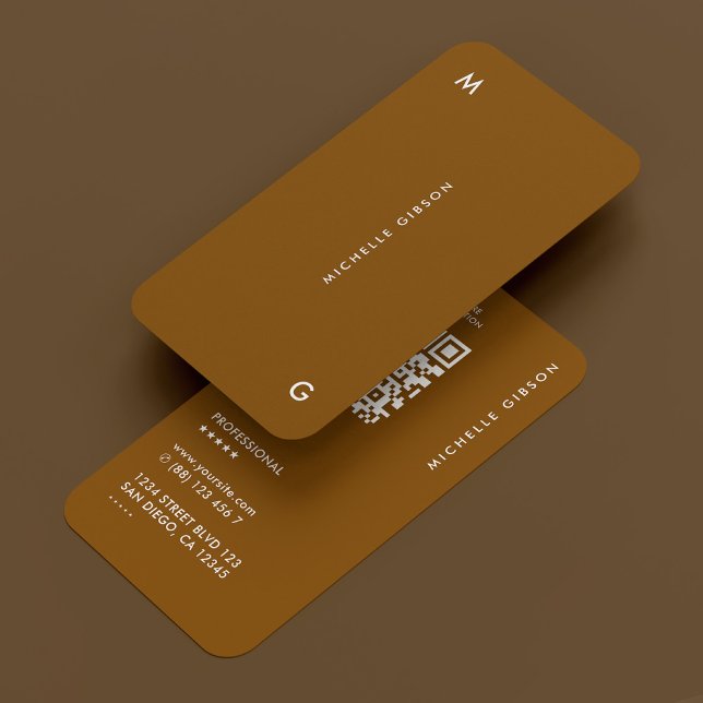Moderne einfache Berufliche Schokolade Brown QR Visitenkarte (Modern Simple Professional Chocolate Brown QR Business Card
)