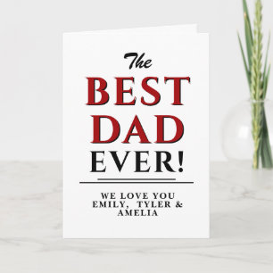 Moderne einfache beste Dad-Rot-Typografie Vatertag Karte
