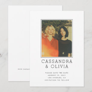 Moderne einfache Bilderrahmen-QR-Code-Hochzeit Save The Date