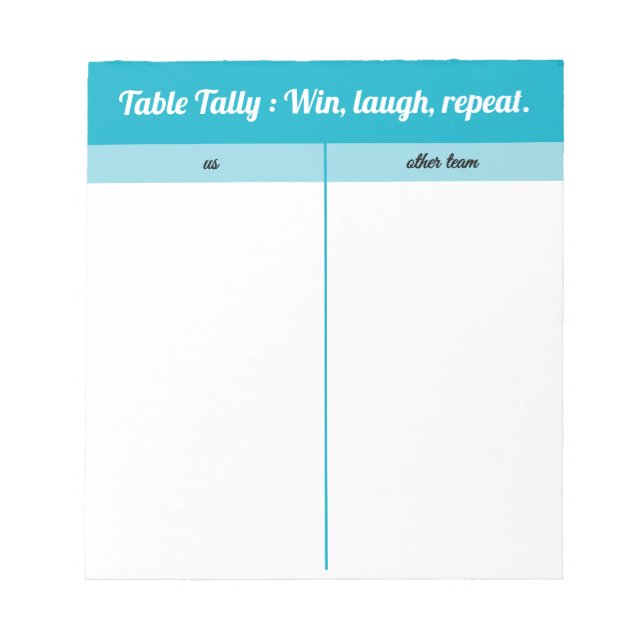 Moderne einfache blaue Bunco Table Tally Notizblock (Vorderseite)