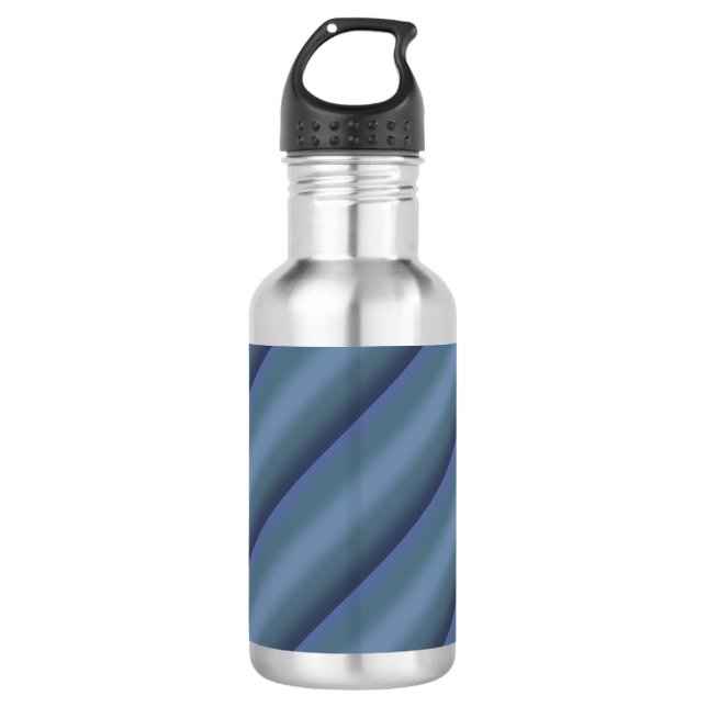 Moderne einfache blaue Marine Farbe Edelstahlflasche (Vorderseite)