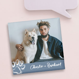 Moderne einfache blaue Pfotenabdruck-Foto-Magnet f Magnet