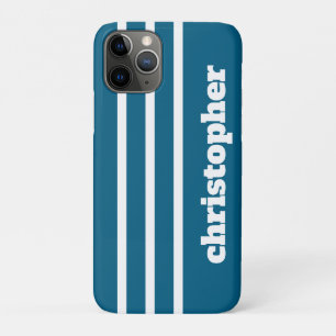 Moderne einfache blaue Pool-Monogramm-Name Case-Mate iPhone Hülle