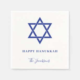 Moderne einfache blaue Star von David Hanukkah Serviette