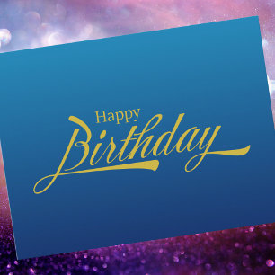 Moderne einfache blaue Wasserfarbe Alles Gute zum  Postkarte