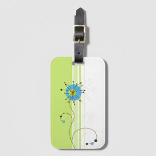 Moderne, einfache Blume Grüne Typografie Gepäckanhänger