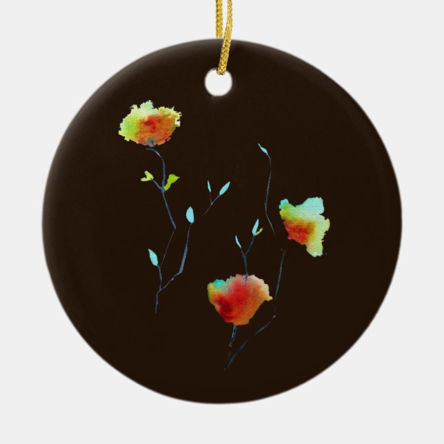 Moderne, einfache Blume Herbst Kunst Keramik Ornament (Vorne)