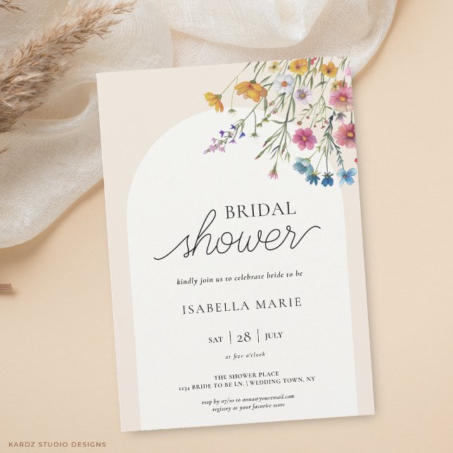 Moderne einfache Blumendusche Einladung (The front of the invitation is shown at 5x7-inch size. Choose size, paper, + corner style.)