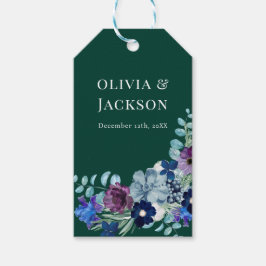 Moderne, einfache, blumengrüne Hochzeit Geschenkanhänger