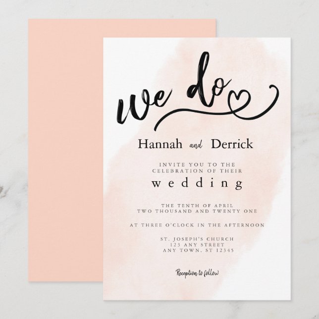 Moderne, einfache Blüte machen wir Typografie Hoch Einladung (Vorne/Hinten)