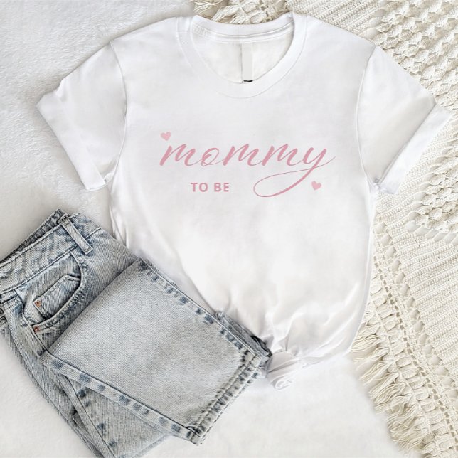 Moderne einfache Boho Baby Dusche Mommy to Be T-Shirt (Von Creator hochgeladen)