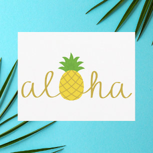 Moderne einfache bunte Insel Aloha Postkarte