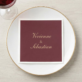 Moderne einfache burgunderrote Schrift Minimalisti Serviette