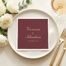 Moderne einfache burgunderrote Schrift Minimalisti Serviette