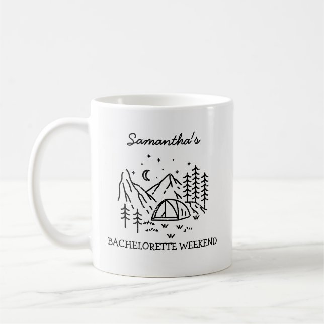 Moderne Einfache Camping Junggeselinnen-Abschied N Kaffeetasse (Links)