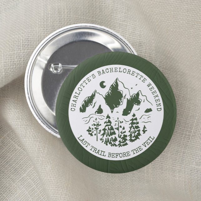 Moderne einfache Camping-Wochenend-Junggesellinnen Button (Von Creator hochgeladen)