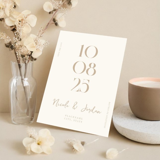 Moderne, einfache Chic-Hochzeit Save The Date (Von Creator hochgeladen)