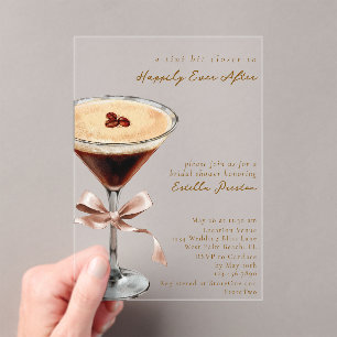 Moderne einfache Cocktail-Themen-Mocha-Brautparty Acryleinladungen