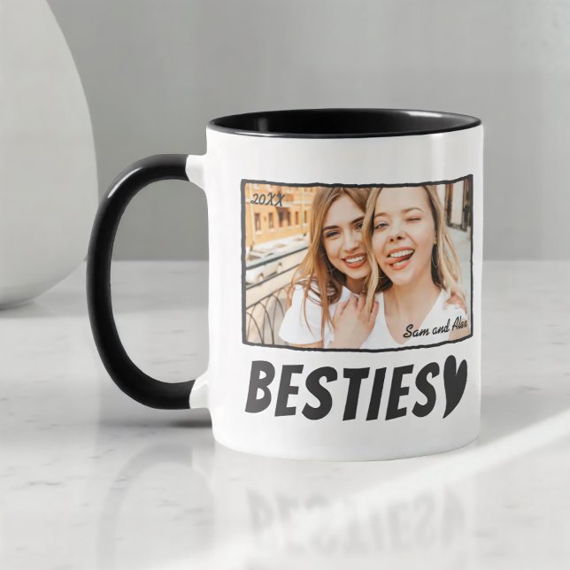 Moderne einfache Comic-Beste-Freundin-Beste-Freund Tasse (Von Creator hochgeladen)