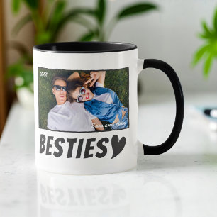 Moderne einfache Comic-Beste-Freundinnen-BFF-Foto Tasse