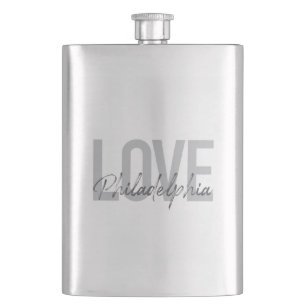 Moderne, einfache, coole Design-Liebe Philadelphia Flachmann