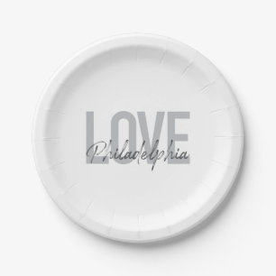 Moderne, einfache, coole Design-Liebe Philadelphia Pappteller