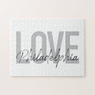 Moderne, einfache, coole Design-Liebe Philadelphia Puzzle