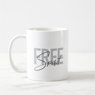 Moderne, einfache, coole Typografie des Freien Gei Kaffeetasse