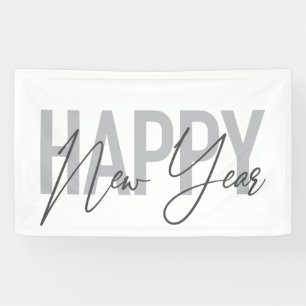 Moderne, einfache, coole Typografie des Happy New Banner
