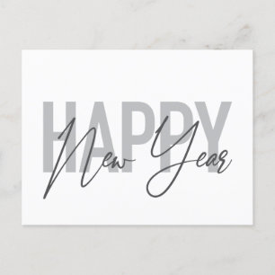 Moderne, einfache, coole Typografie des Happy New Postkarte