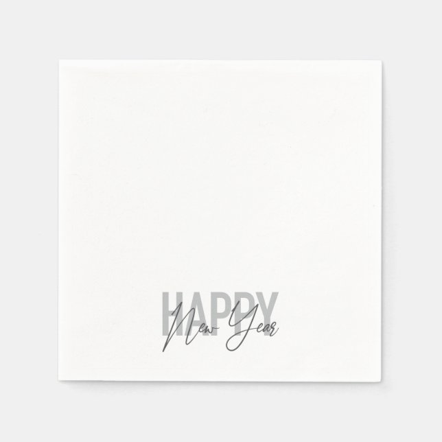 Moderne, einfache, coole Typografie des Happy New  Serviette (Vorderseite)