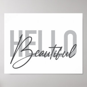 Moderne, einfache, coole Typografie Hallo Schöne Poster