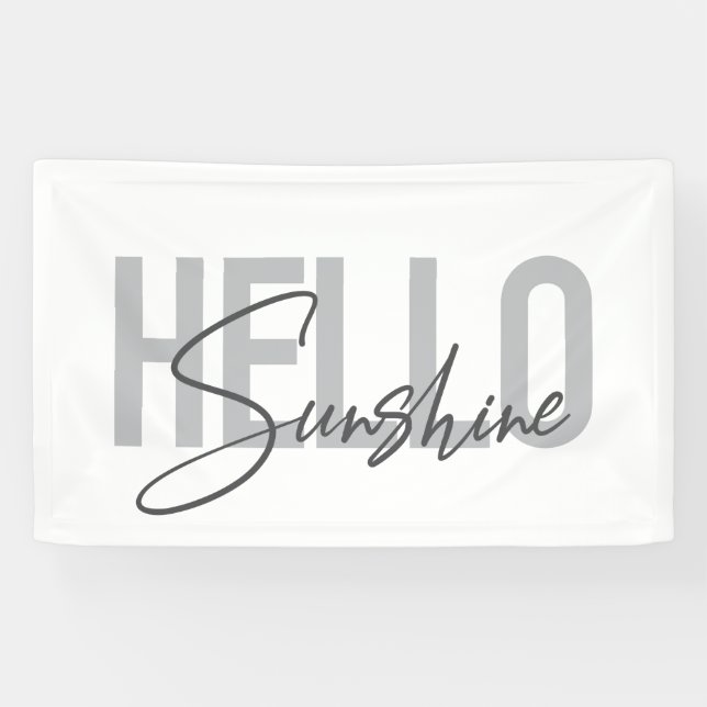 Moderne, einfache, coole Typografie Hallo Sunshine Banner (Horizontal)