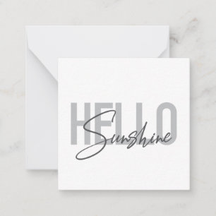 Moderne, einfache, coole Typografie Hallo Sunshine Mitteilungskarte
