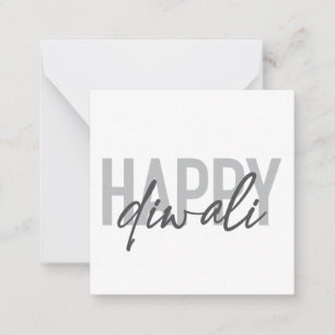Moderne, einfache, coole Typografie Happy Diwali Mitteilungskarte