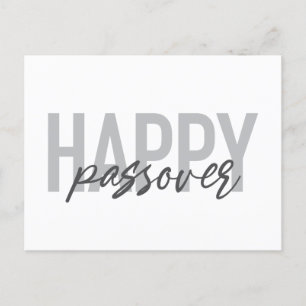 Moderne, einfache, coole Typografie Happy Pessach Postkarte