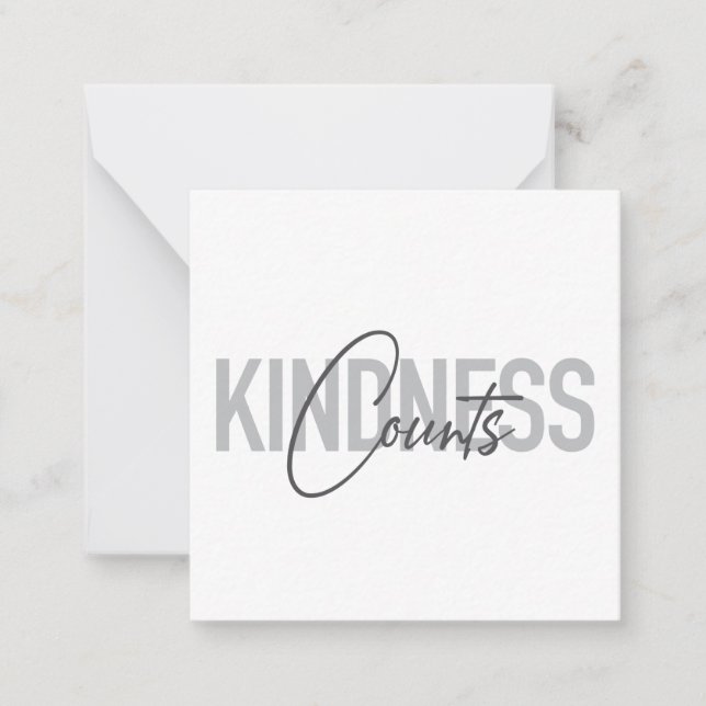 Moderne, einfache, coole Typografie von Kindness C Mitteilungskarte (Vorderseite)