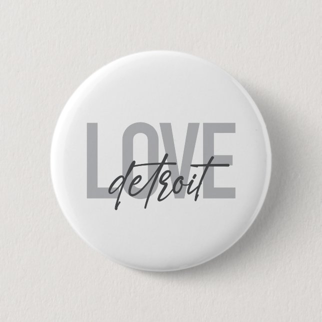 Moderne, einfache, coole, urbane Design Liebe Detr Button (Vorderseite)