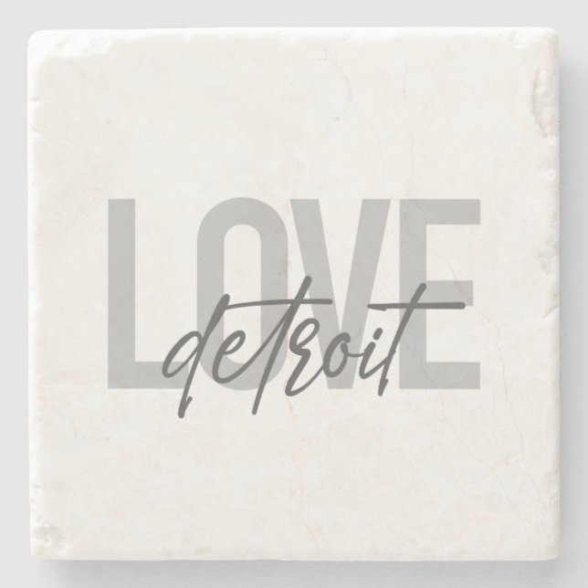 Moderne, einfache, coole, urbane Design Liebe Detr Steinuntersetzer (Vorderseite)