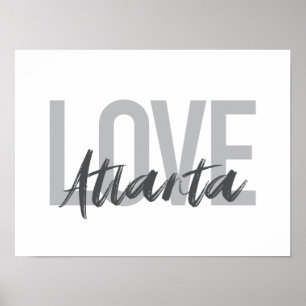 Moderne, einfache, coole, urbane Liebe Atlanta Poster
