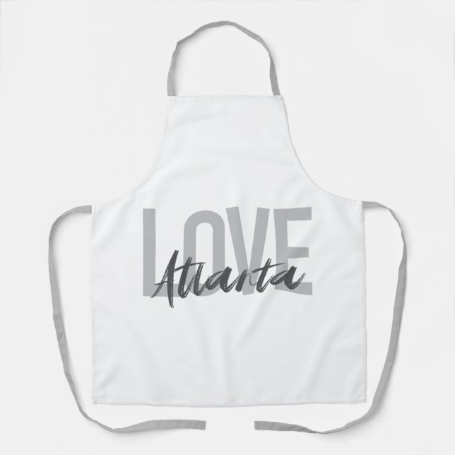Moderne, einfache, coole, urbane Liebe Atlanta Schürze (Vorderseite)