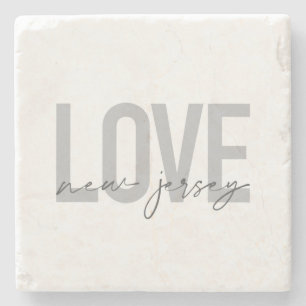 Moderne, einfache, coole, urbane Liebe New Jersey Steinuntersetzer